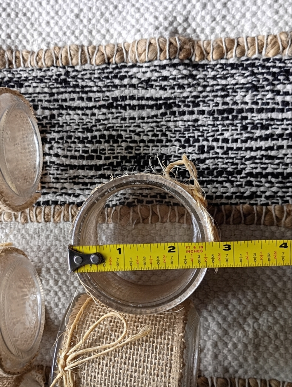 Set of Burlap-Wrapped Glass Votive Holders - Natural Set Of 5 - Picture 7 of 7